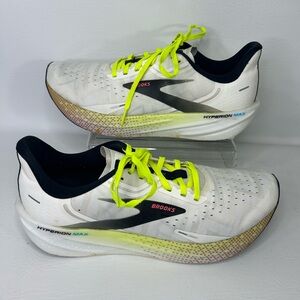 Brooks Hyperion Max Men’s Running Shoes White Volt Size 11 D Lightweight Trainer